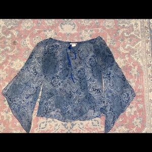 Blue boho style shirt size medium fits size small